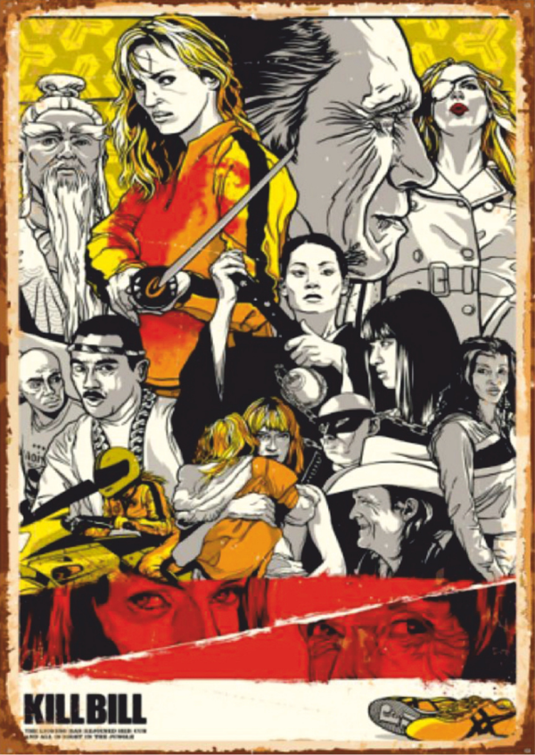 Kill Bill Film Temalı Tarantino Stili Ahşap Retro Poster Tablo - Image 1