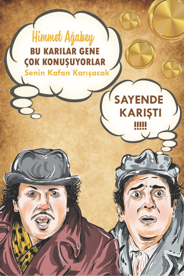 Hababam Replikli Retro Ahşap Tablo – Kafa Karıştı Mizah Tasarımı - Image 1