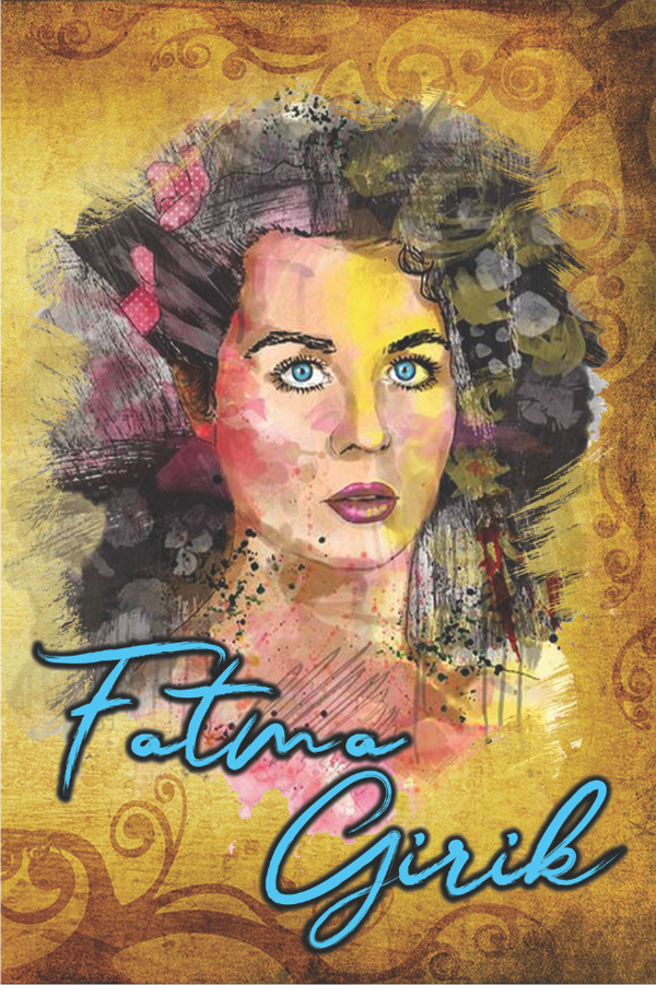 Fatma Girik Portresi Retro Ahşap Tablo – Suluboya Stilinde Nostaljik İllüstrasyon - Image 1
