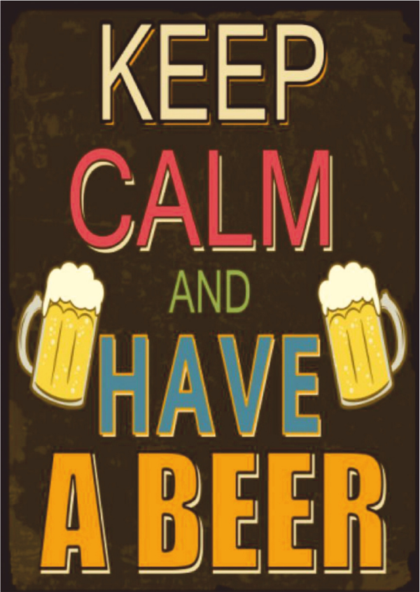 Keep Calm and Have a Beer Yazılı Ahşap Retro Poster Tablo - Image 1