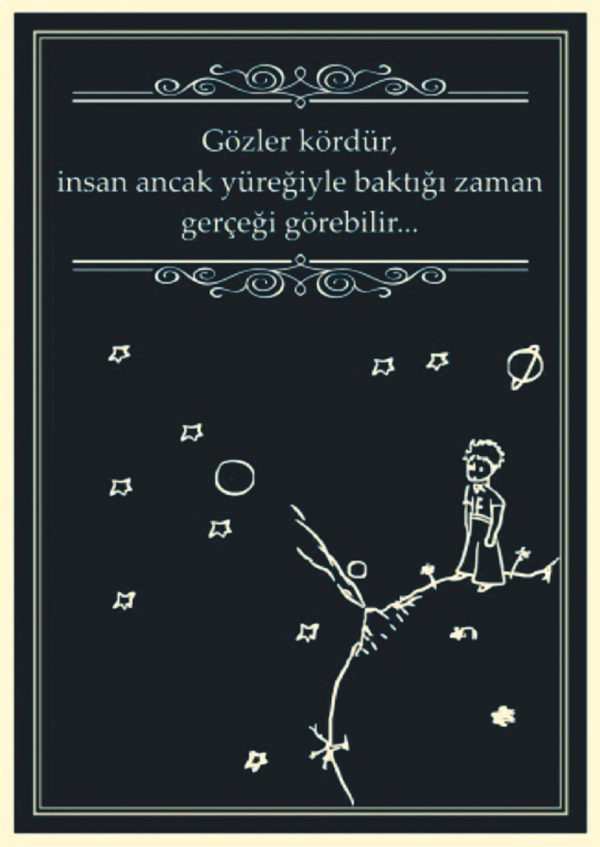 Küçük Prens Temalı Gözler Kördür Yazılı Ahşap Retro Poster Tablo - Image 1