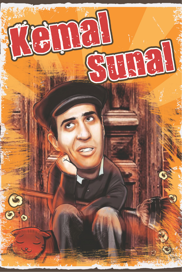 Kemal Sunal Karikatür Temalı Retro Ahşap Tablo – Eğlenceli Nostaljik Tasarım - Image 1