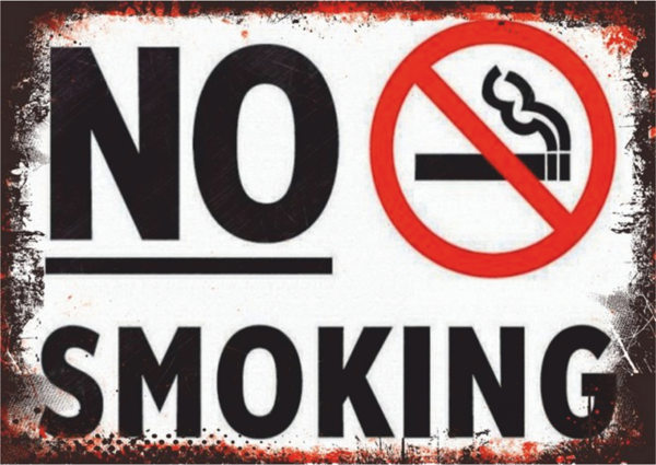 No Smoking Sembol ve Grunge Efektli Ahşap Retro Yasak Poster Tablo - Image 1
