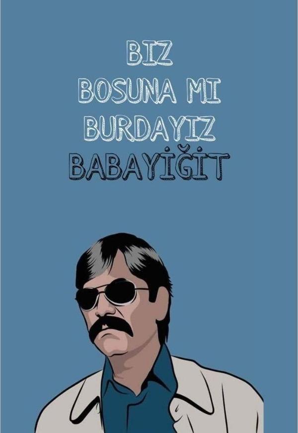 Pala Biz Boşuna Mı Burdayız Babayiğit Ahşap Retro Vintage Poster - Image 1