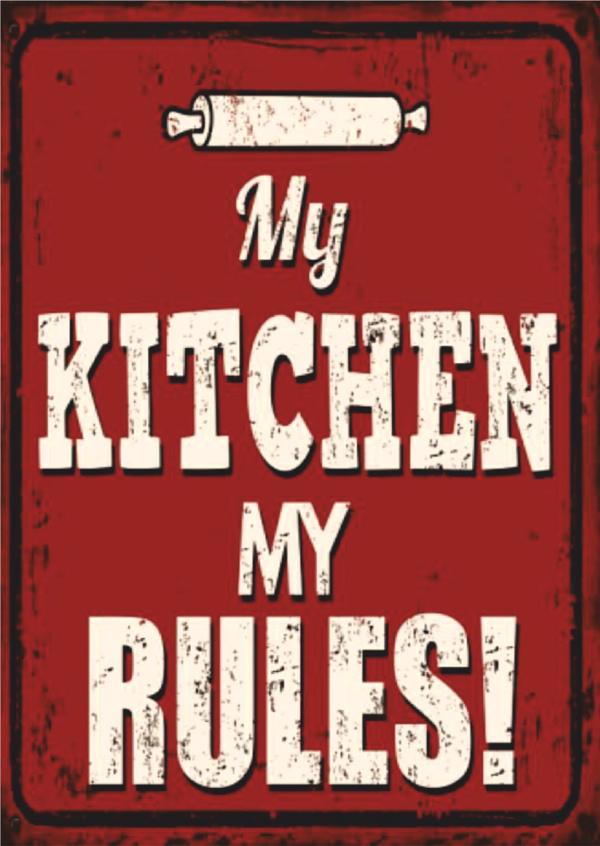 My Kitchen My Rules Yazılı Ahşap Retro Mutfak Posteri - Image 1