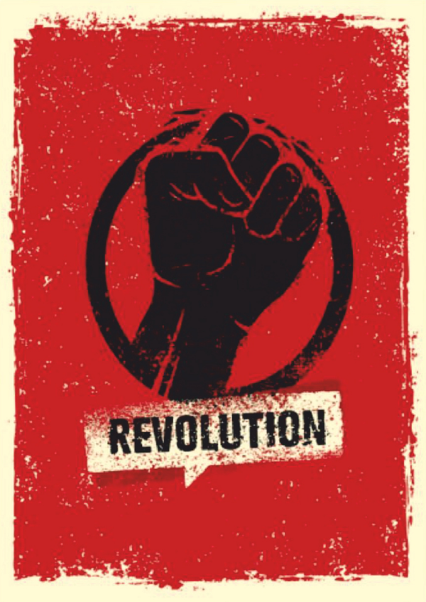 Revolution Retro Ahşap Tablo - Direniş Temalı Protest Stil Dekor - Image 1