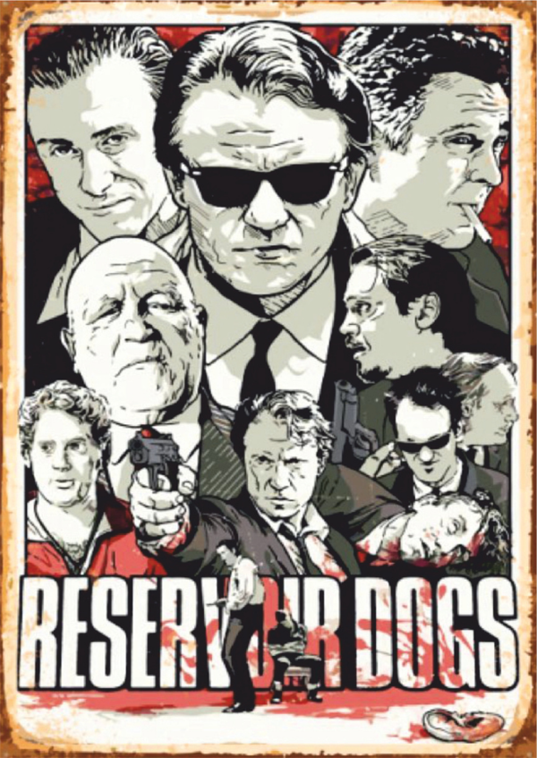 Reservoir Dogs Retro Ahşap Tablo - Tarantino Temalı Suç Filmi Posteri - Image 1