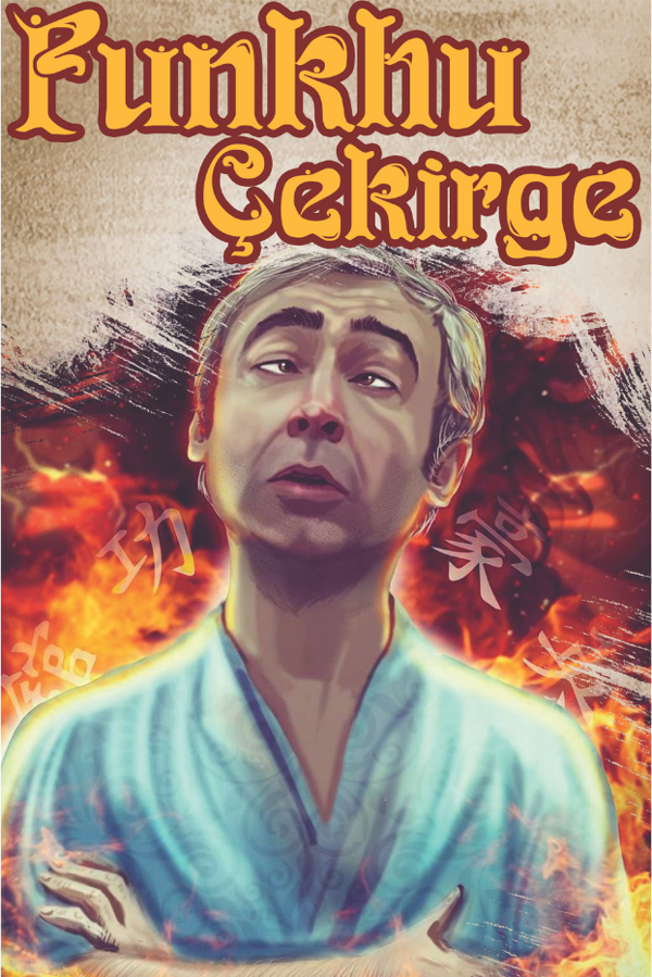 Punkhu Çekirge Temalı Komik Retro Ahşap Tablo – Uzakdoğu Mizahı Karikatür Tasarım - Image 1