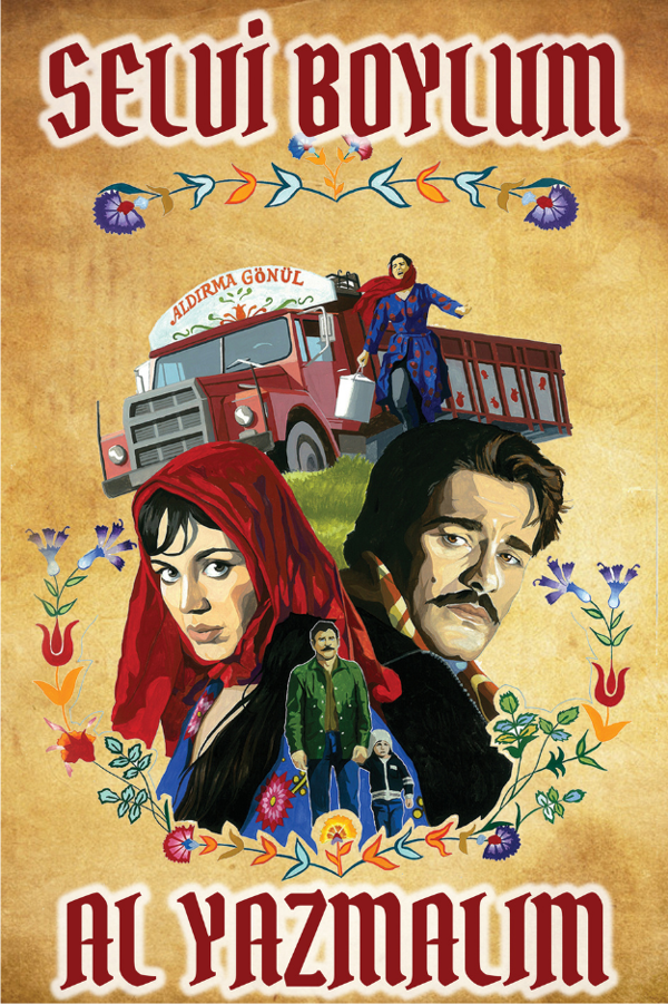 Selvi Boylum Al Yazmalım Retro Ahşap Tablo – Yeşilçam Temalı Aşk ve Emek Afişi - Image 1