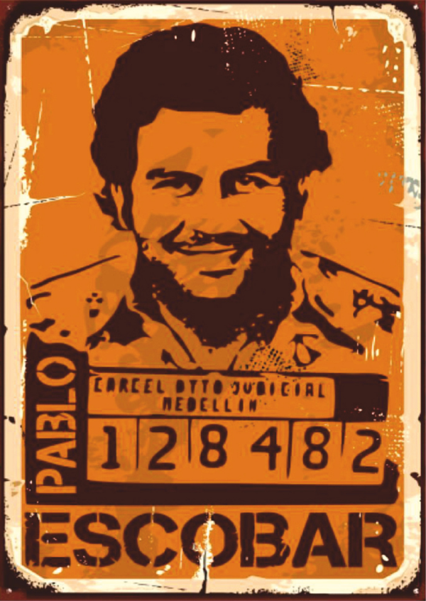 Pablo Escobar Retro Ahşap Tablo - Nostaljik Poster Tasarımı - Image 1