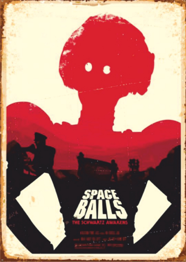 Spaceballs Retro Ahşap Tablo - The Schwartz Awakens Parodi Poster Tasarımı - Image 1