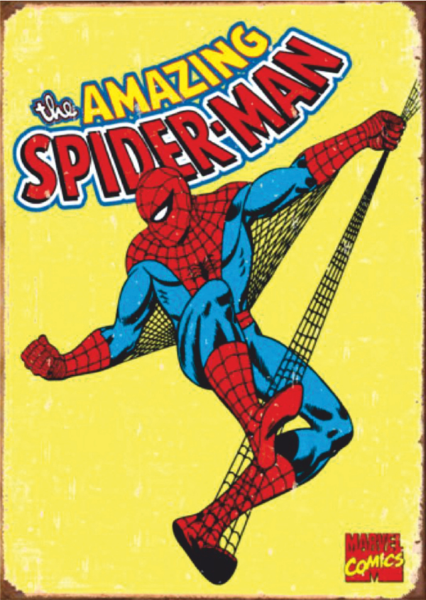 The Amazing Spider-Man Retro Ahşap Tablo - Marvel Çizgi Roman Stilinde Dekor - Image 1