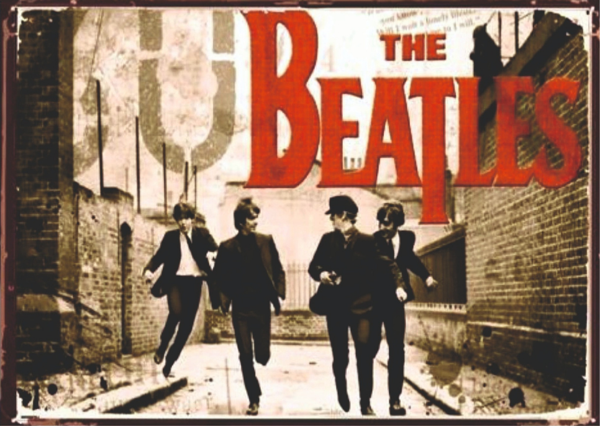 The Beatles Retro Ahşap Tablo - Müzik Efsanesi ve Nostalji Temalı Tasarım - Image 1