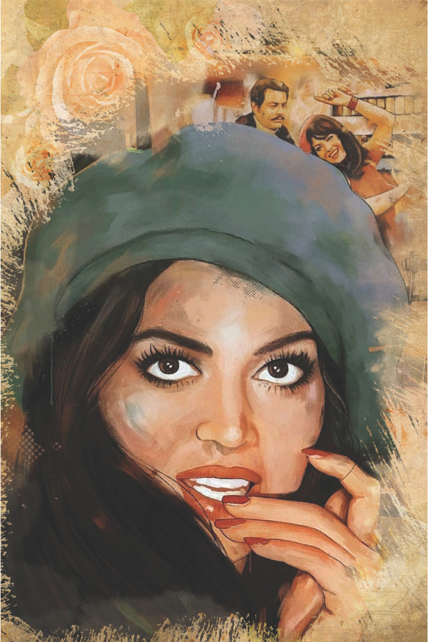 Yeşilçam Aşkı – Retro Kadın Portreli Ahşap Tablo - Image 1