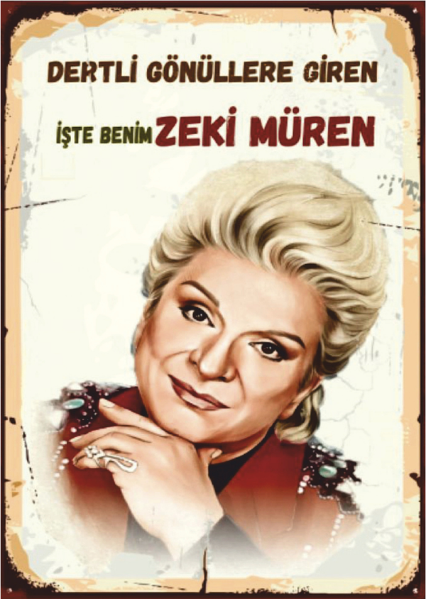 Zeki Müren Portreli Retro Ahşap Tablo – Dertli Gönüllere Giren Sanat Güneşi Tasarımı - Image 1
