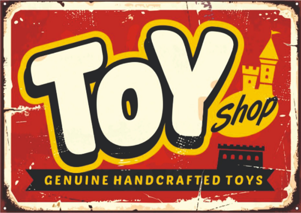 Toy Shop Retro Ahşap Tablo - El Yapımı Oyuncak Temalı Vintage Tasarım - Image 1
