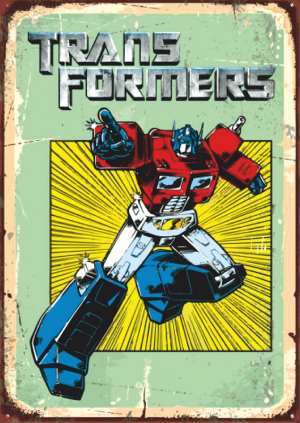 Transformers Optimus Prime Retro Ahşap Tablo - Çizgi Film Temalı Koleksiyon Afişi - Image 1