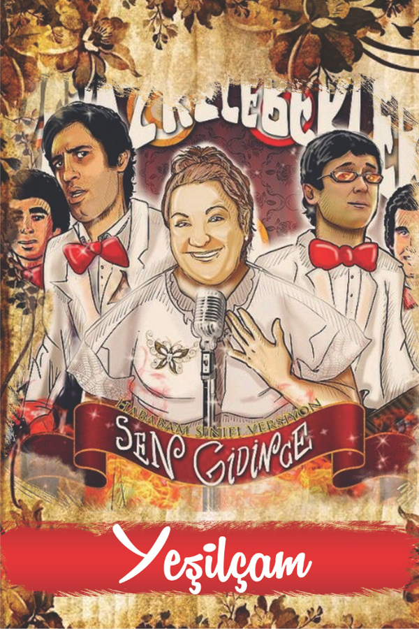 Yeşilçam Müzikal Portre Retro Ahşap Tablo – “Sen Gidince” İllüstrasyon Tasarımı - Image 1