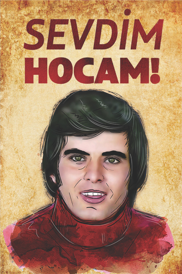 Sevdim Hocam Yazılı Güdük Necmi Retro Ahşap Tablo – Hababam Sınıfı Temalı Mizahi Dekor - Image 1