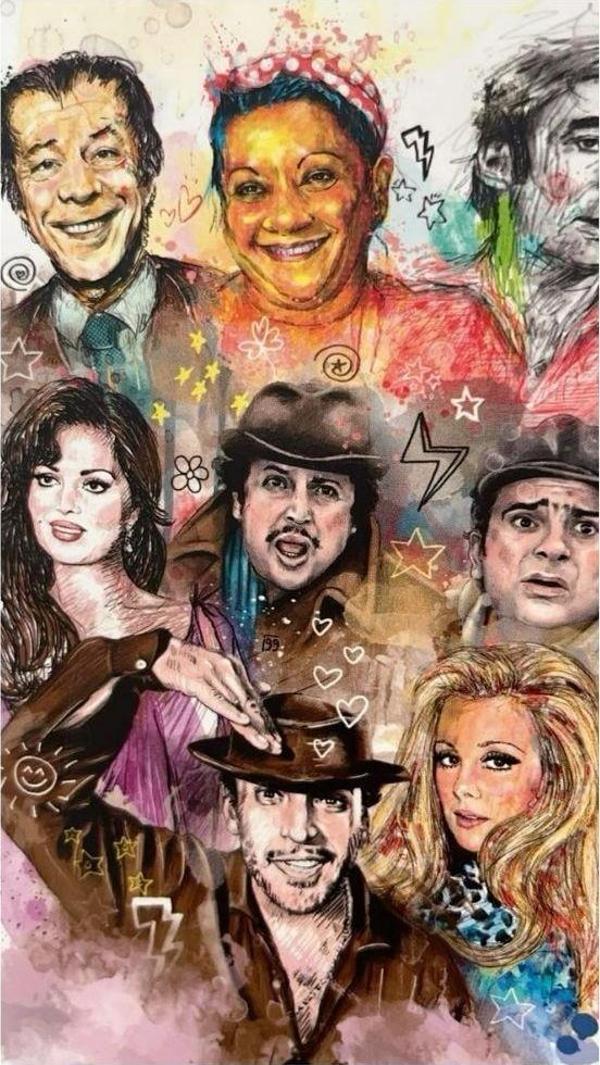 Yeşilçam oyuncuları Ahşap Retro Vintege Poster - Image 1