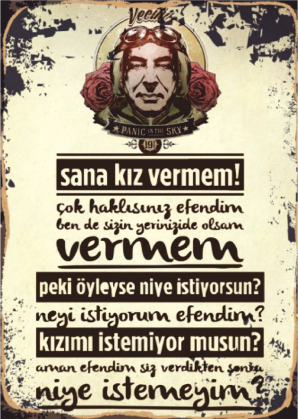 Yeşilçam Replikli Retro Ahşap Tablo – Sana Kız Vermem! Komik Diyalog Tasarımı - Image 1