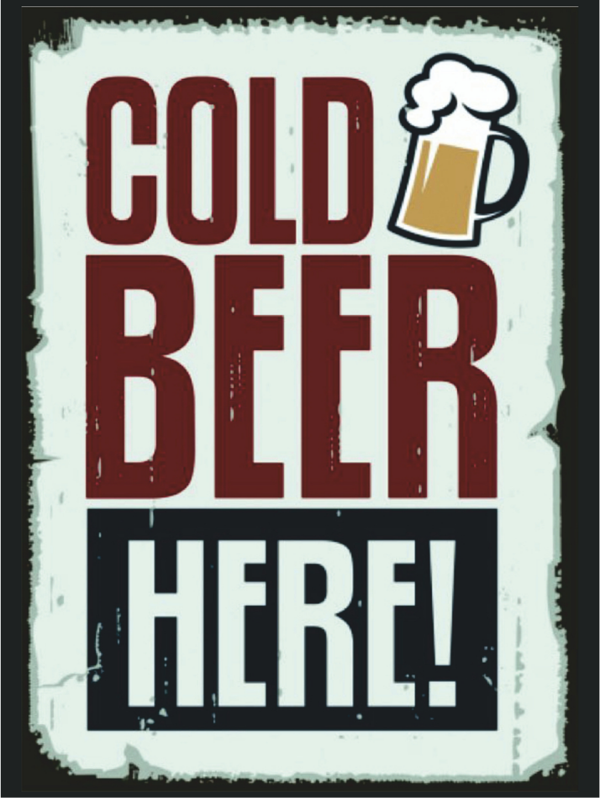 Cold Beer Here Retro Ahşap Poster Tablo | Vintage Bar & Pub Duvar Dekoru - Image 1