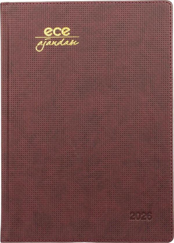 ECE AJANDASI ÇEŞME 2026 Bordo - Haftalık 110 gr. İthal Kağıt Sert Kapak 19,5x28 - Image 1