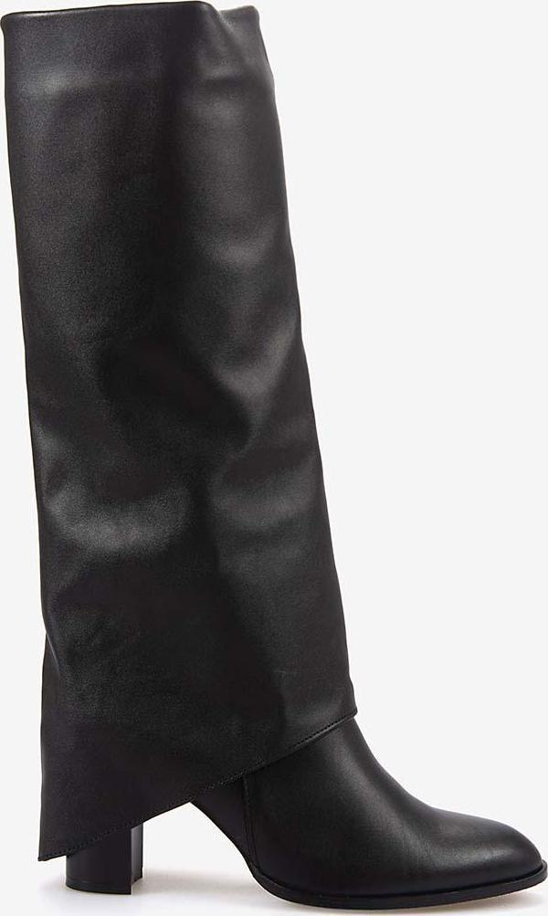 Rouge Hakiki Deri Kadın Topuklu Siyah Çizme 825 - Image 1