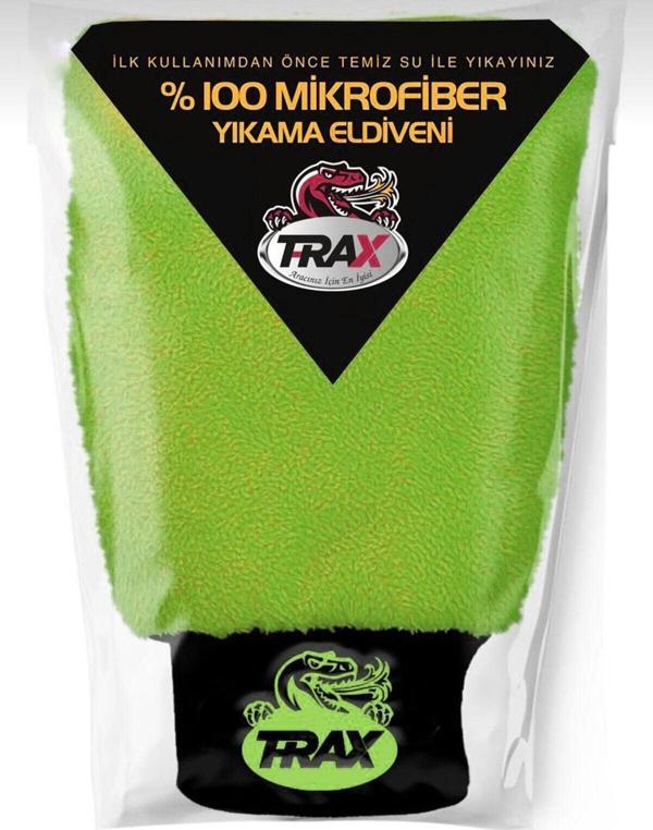 Trax Oto & Ev Yıkama Ve Cila Eldiveni Mikrofiber Araç Yıkama Eldiveni Yeşil - Image 1