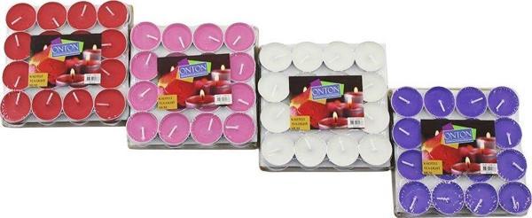 32PCS RENKLİ TEA LİGHT YUVARLAK MUM MİX - HERHANGİ BİR RENK GÖNDERİLİR (2818) - Image 1