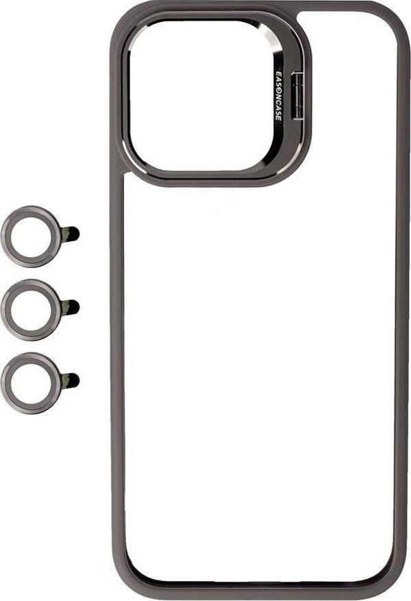 Apple iPhone 15 Pro Max Kılıf Kamera Lens Korumalı Standlı Zore Klon Lensli Kapak - Image 1