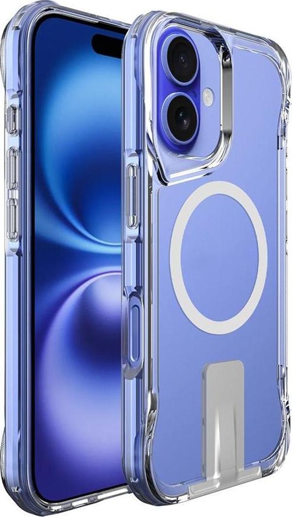 Apple iPhone 16 Kılıf M-safe Şarj Özellikli Zore T-Max Standlı Kapak - Image 1