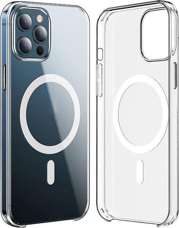 Apple iPhone 15 Pro Max Kılıf Zore Wireless Şarj Özellikli Şeffaf Orjin Kapak - Image 1