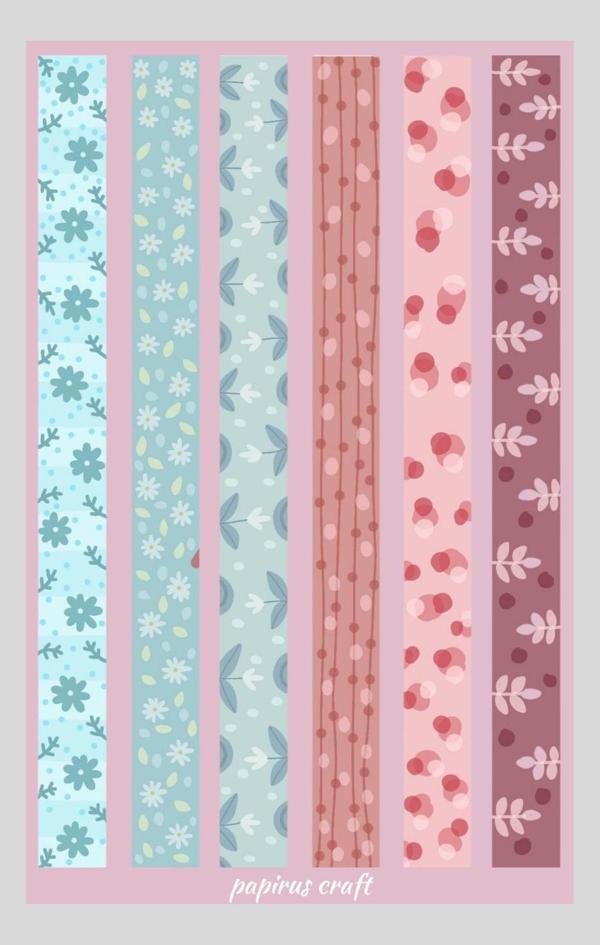Papirus Craft Şerit Desenli 6 Lı Bant Sticker Çıkartma - Image 1