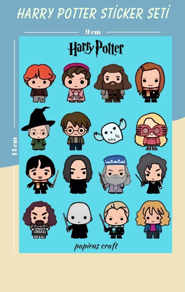 Papirus Craft Harry Potter 16 Lı Sticker , Etiket ,Çıkartma Seti - Image 1