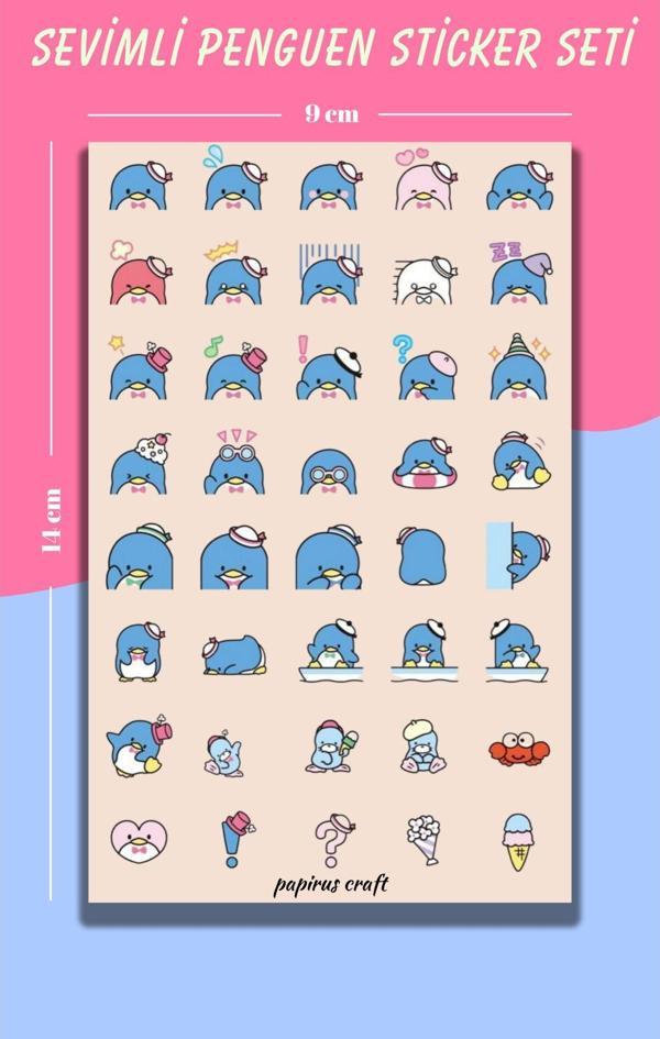 Papirus Craft Şirin Penguen 40 Lı Sticker Çıkartma - Image 1