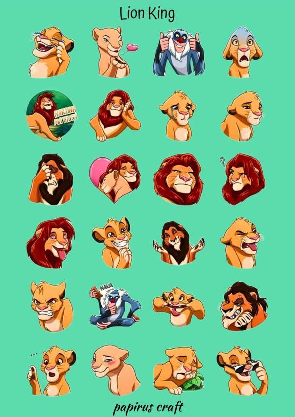 Papirus Craft Lion King Sticker , Çıkartma , Etiket Seti - Image 1