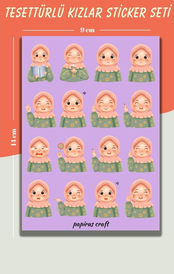 Papirus Craft Tesettürlü Kızlar Sticker , Çıkartma , Etiket Seti - Image 1
