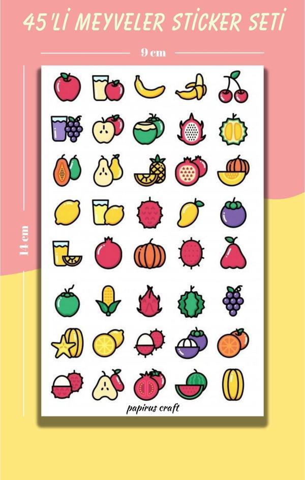 Papirus Craft Meyveler 40 Lı Sticker Çıkartma - Image 1