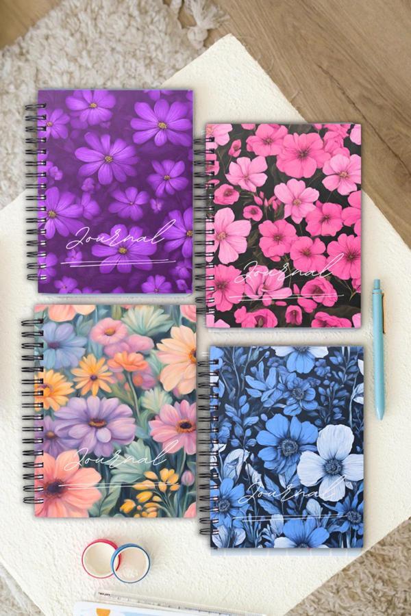 Papirus Craft Spiralli | Okul Defter Seti | 4 Adet | A5 | Sert Karton Kapak | 80 Sayfa | 40 Yaprak Çizgisiz - Image 1