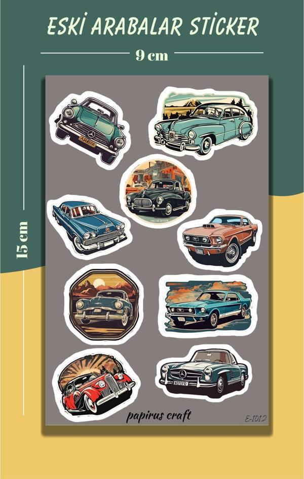 Papirus Craft Eski Arabalar Sticker Seti , Çıkartma , Etiket Seti - Image 1