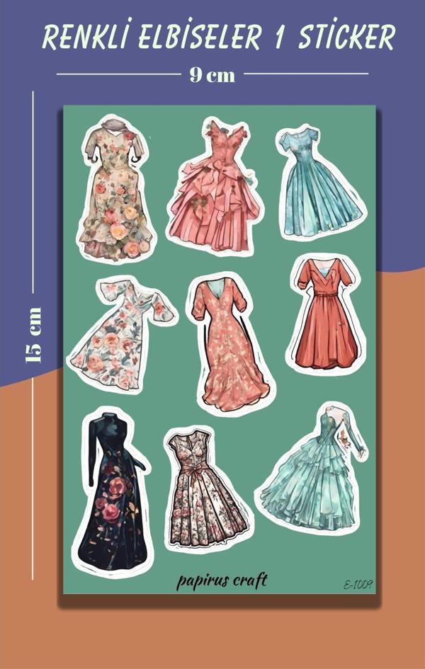 Papirus Craft Renkli Elbiseler Sticker Seti , Çıkartma , Etiket Seti - Image 1