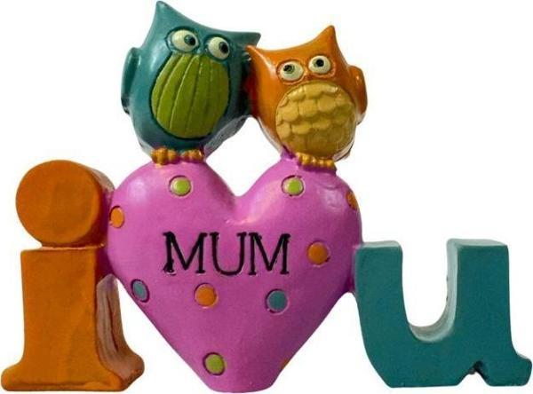 Uretti - Okay 5711 9032 I Love U Mum Yazılı Sevimli Dekoratif Biblo - Image 1