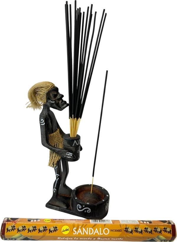 Uretti - Okay 5711 9464 El Yapımı Ahşap Primitif Aborjin Tütsülük El Yapımı - Tütsü Hediyeli - Image 1