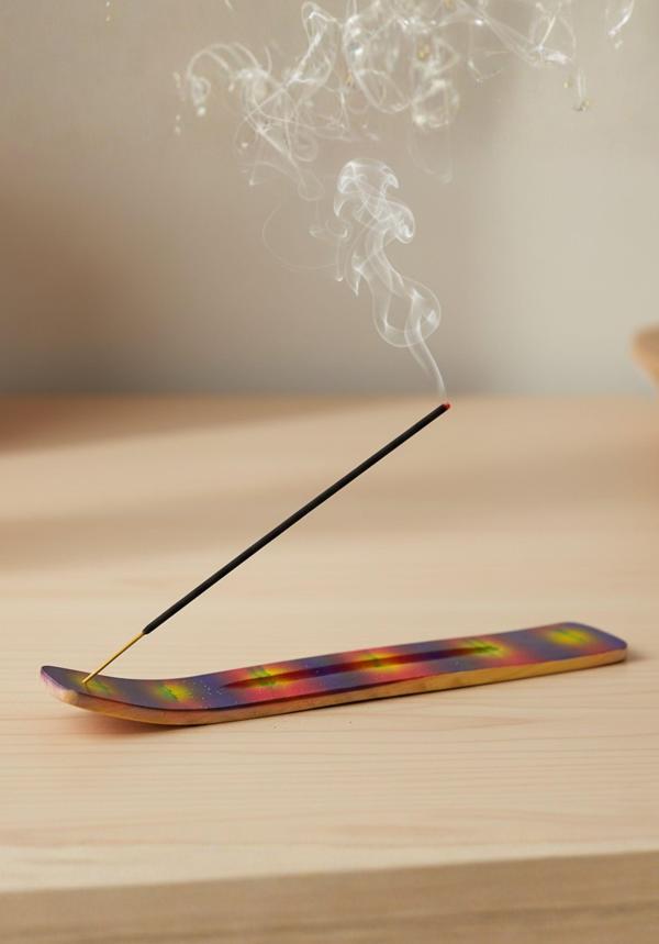 Uretti - Okay 5711 2768 El Yapımı Renkli Desenli Kayık Model Ahşap Tütsülük - 20'li Tütsü Hediyeli - Image 1