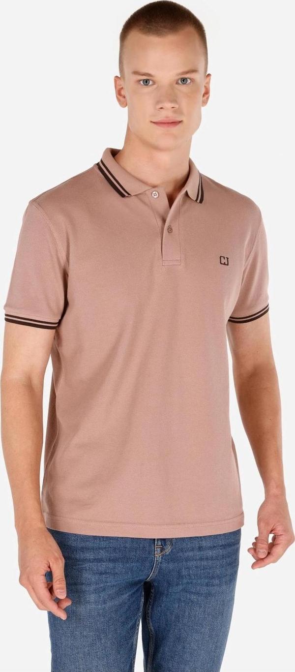 Regular Fit Polo Yaka Düz Erkek Pembe Cepsiz Kısa Kol Tişört - Image 1
