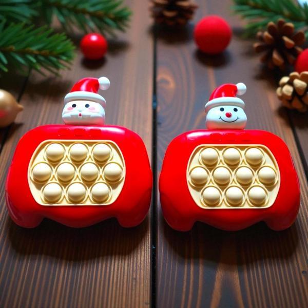 YÜKSEK KALİTE 2Lİ SET KARDAN ADAM POPİT NOEL BABA POPİT OYUNU SESLİ IŞIKLI POPİT YILBAŞI HEDİYELERİ - Image 1