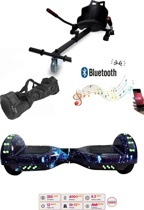 Elektrikli Kaykay Scooter Akıllı Denge Hoverboard + HoverKart + Çanta FULL LEDLİ EXTREM PAKET D12 - Image 1