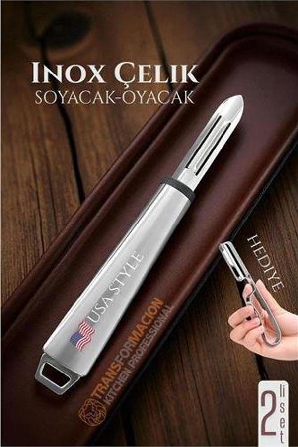Inox Soyacak - Sebze Soyacağı - Kabak Dolma Oyacağı 2 li SET - Image 1