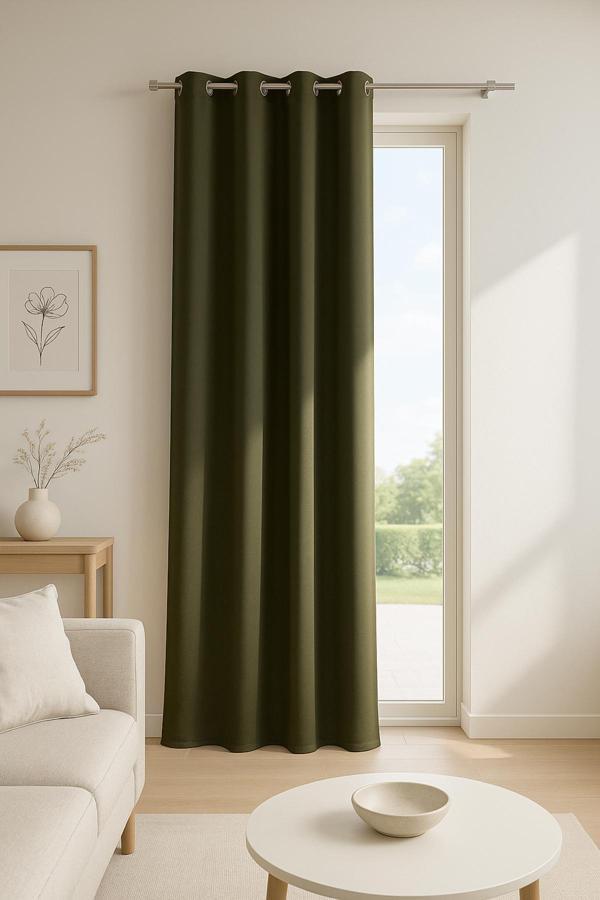 Blackout Halkalı Fon Perde Haki 140x260 - Image 1